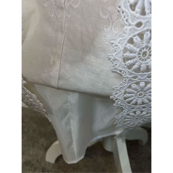Women’s White Linen Blend Sheath Dress 8 - Picture 8 of 12